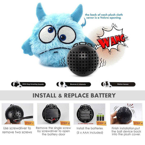 Crazy Monster Dog, Electronic Toy, Giggle Ball, Dog Toy